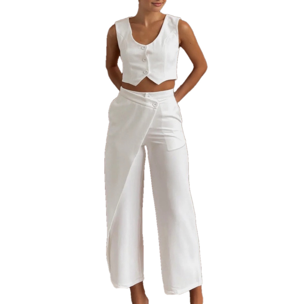 Commense White Two-Piece Jumpsuit